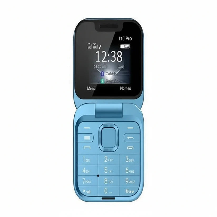 Compact Flip Phone with Dual SIM and Bluetooth Connectivity