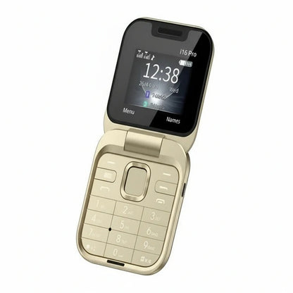 Compact Flip Phone with Dual SIM and Bluetooth Connectivity