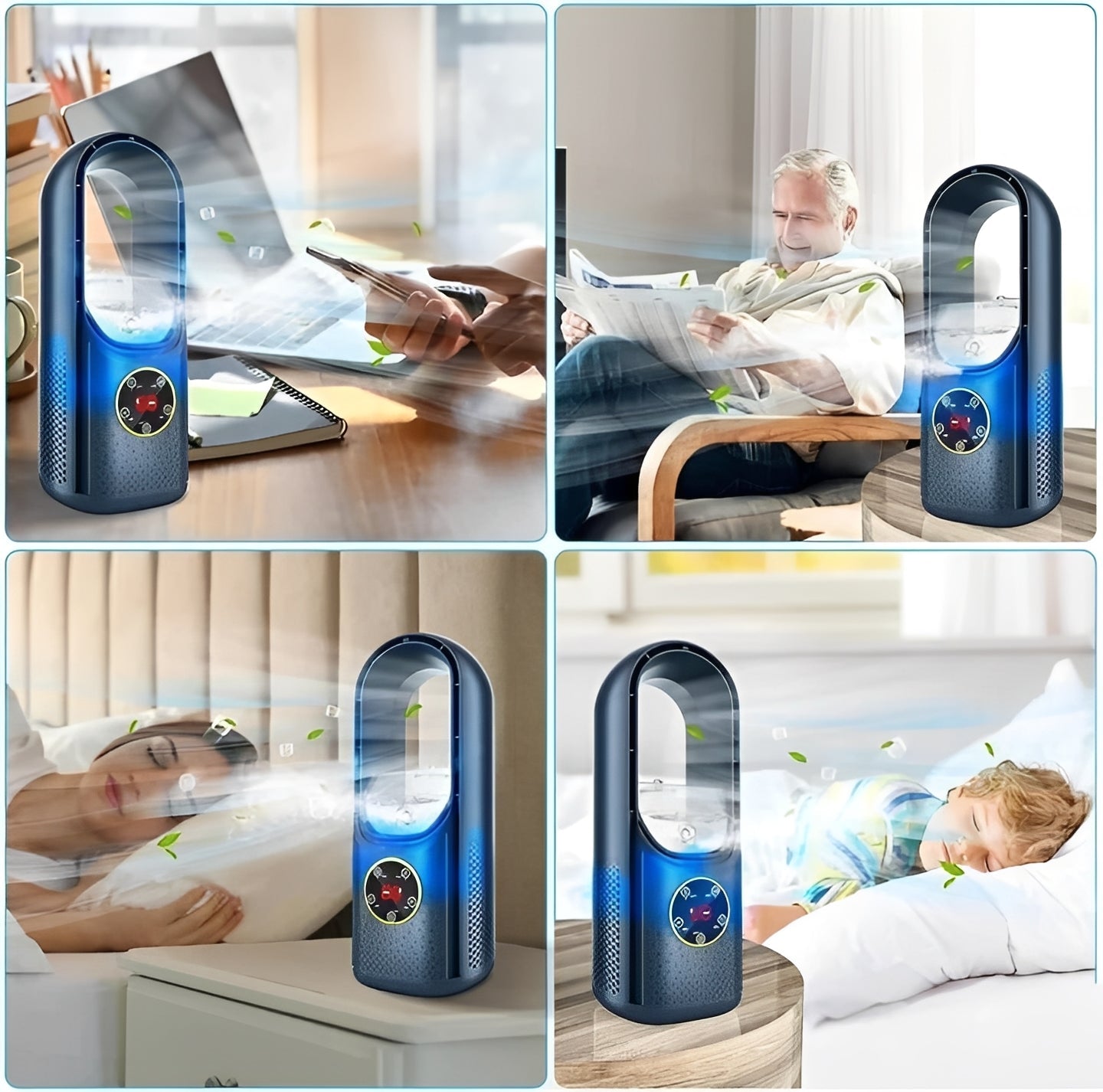 Compact Blade-Free Air Circulator for Personal Comfort
