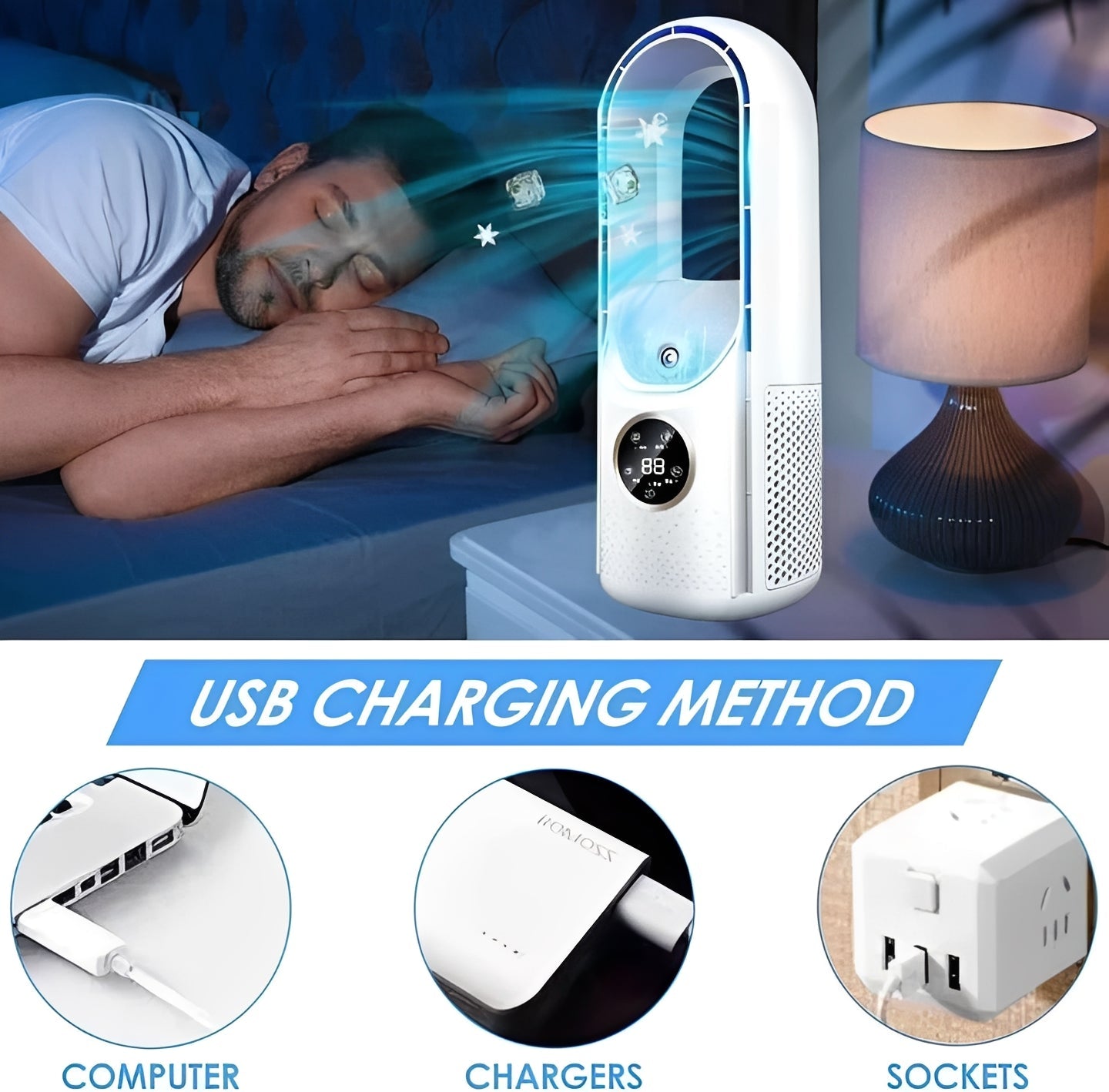 Compact Blade-Free Air Circulator for Personal Comfort