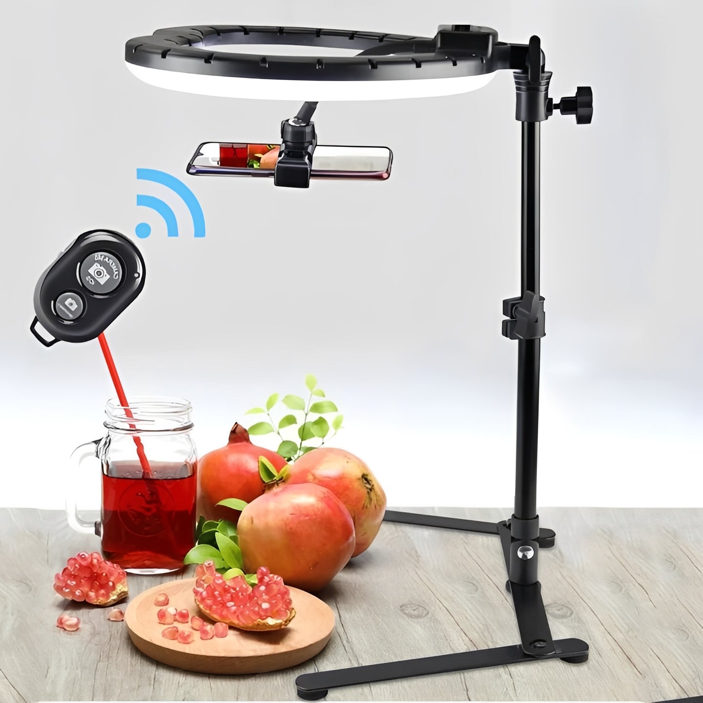 Versatile LED Light Stand with Adjustable Smartphone Mount