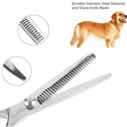 Pet Grooming Scissors Set with 8-Inch Curved Blades & Safety Tips