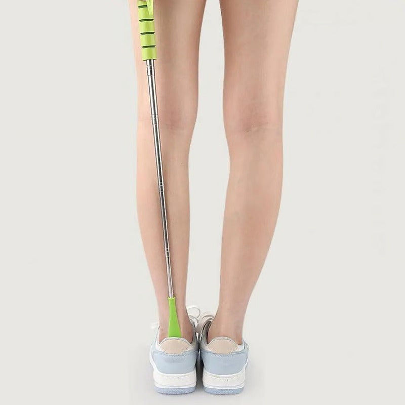Adjustable Length Stainless Steel Shoe Helper with Secure Grip