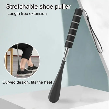 Adjustable Length Stainless Steel Shoe Helper with Secure Grip