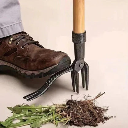 Upright Weed Remover with Four-Pronged Gripping Head