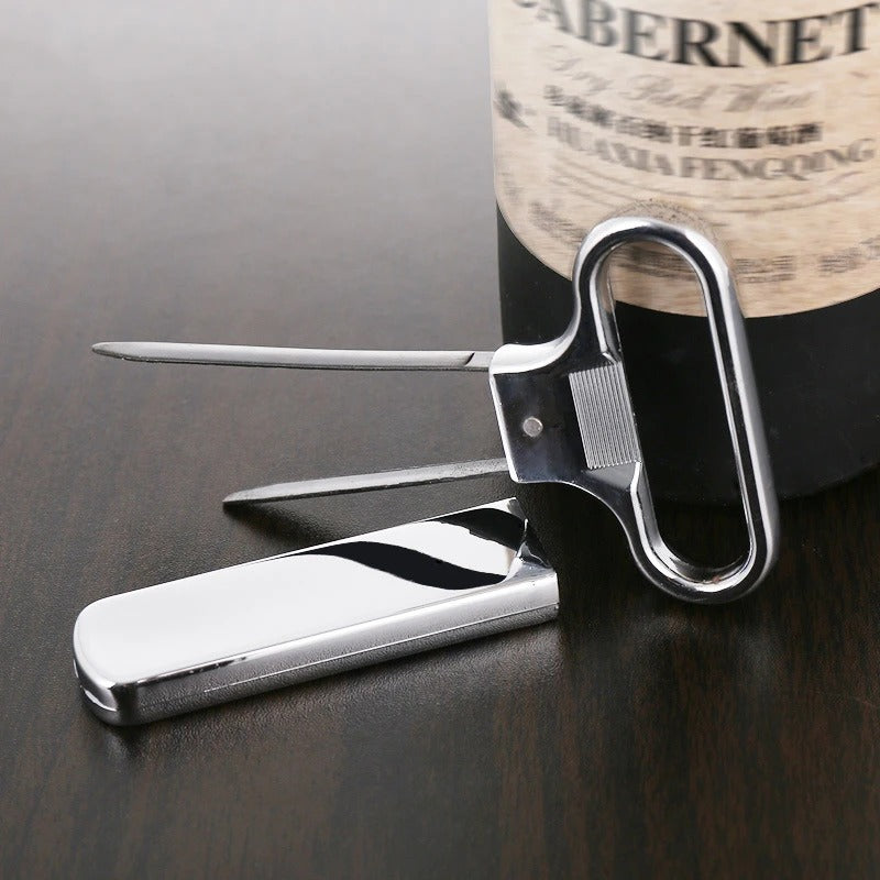 Elegant Two-Prong Wine Extractor for Vintage Bottles