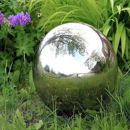 Reflective Stainless Steel Spheres for Elegant Outdoor Decor