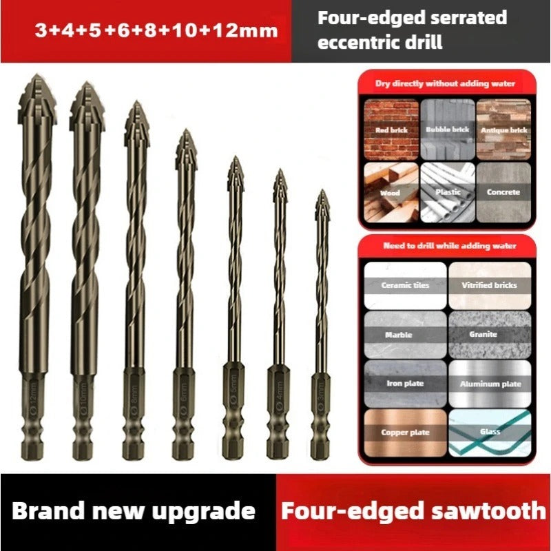 Robust Dry Drill Bit with Enhanced Four-Edge Design