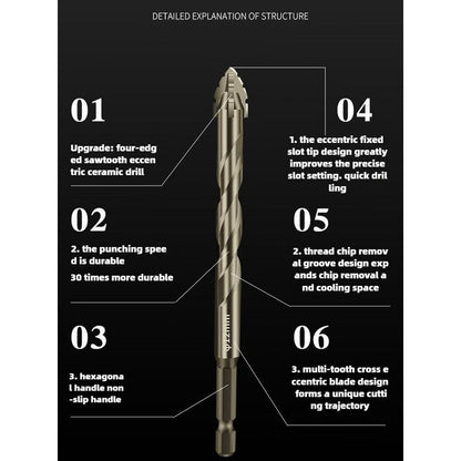 Robust Dry Drill Bit with Enhanced Four-Edge Design