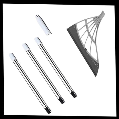 Versatile Telescopic Broom with Multi-Surface Cleaning Head