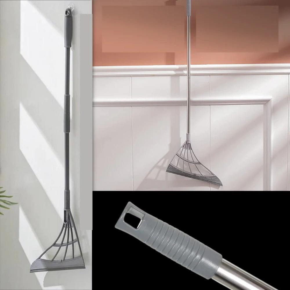 Versatile Telescopic Broom with Multi-Surface Cleaning Head
