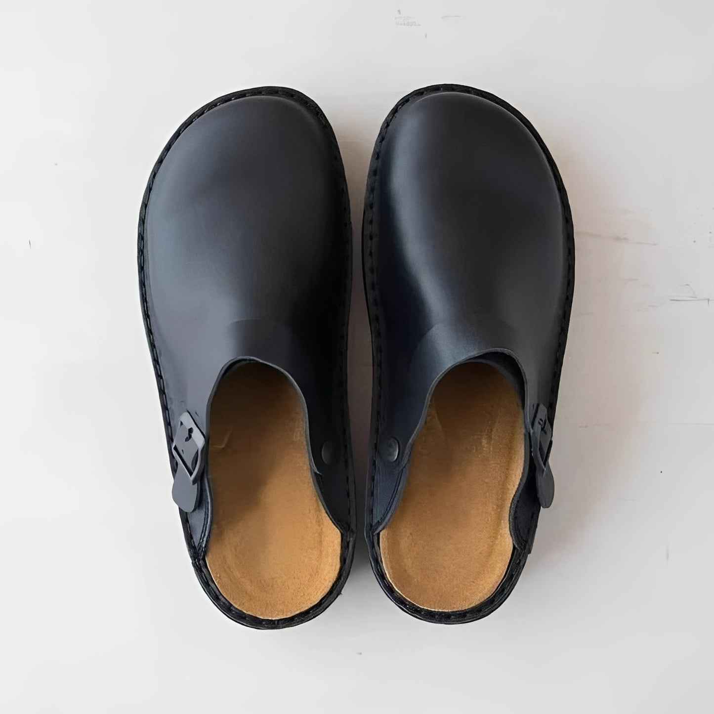 Premium Leather House Slippers with Customizable Insoles