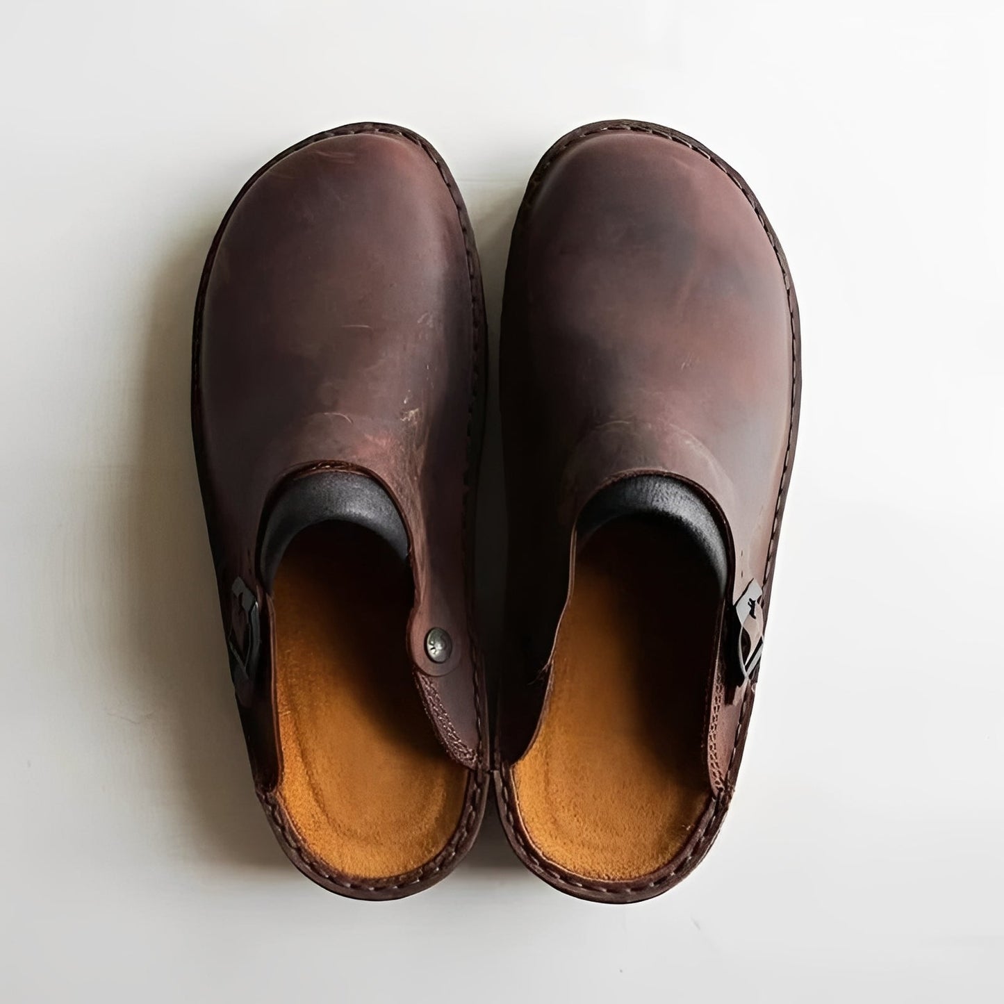 Premium Leather House Slippers with Customizable Insoles