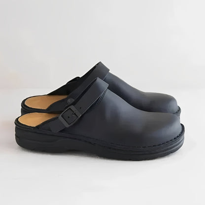 Premium Leather House Slippers with Customizable Insoles