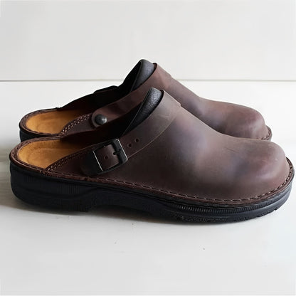 Premium Leather House Slippers with Customizable Insoles