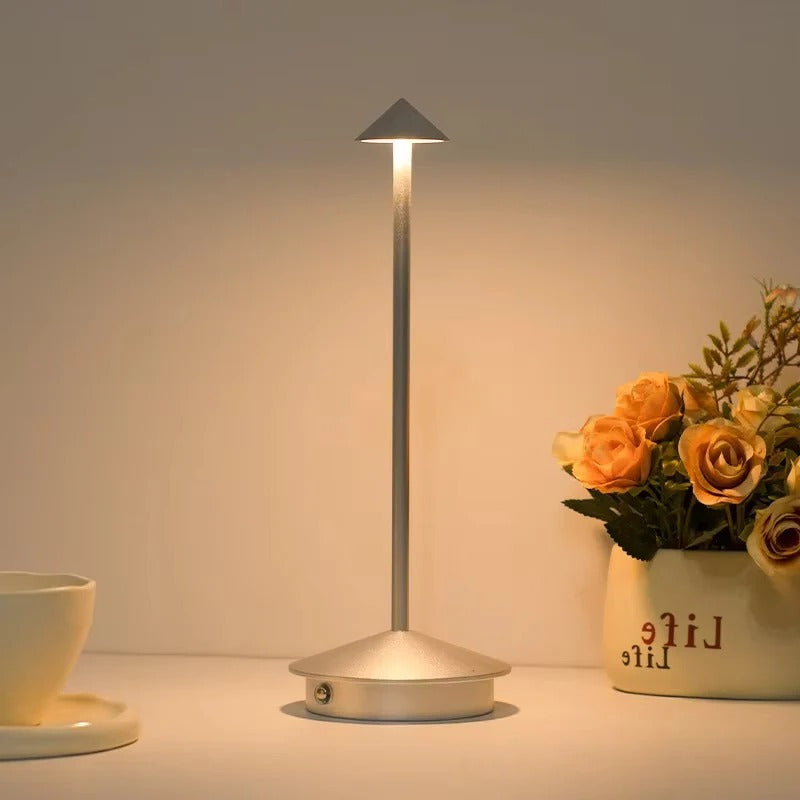 Portable LED Table Lamp with Touch Controls and Rechargeable Battery
