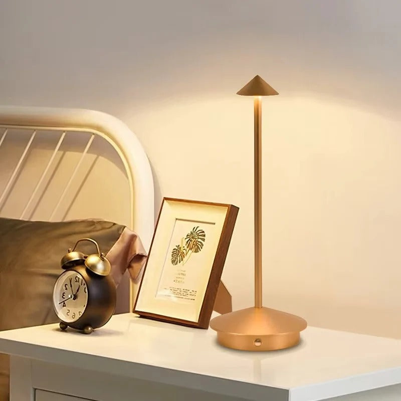 Portable LED Table Lamp with Touch Controls and Rechargeable Battery