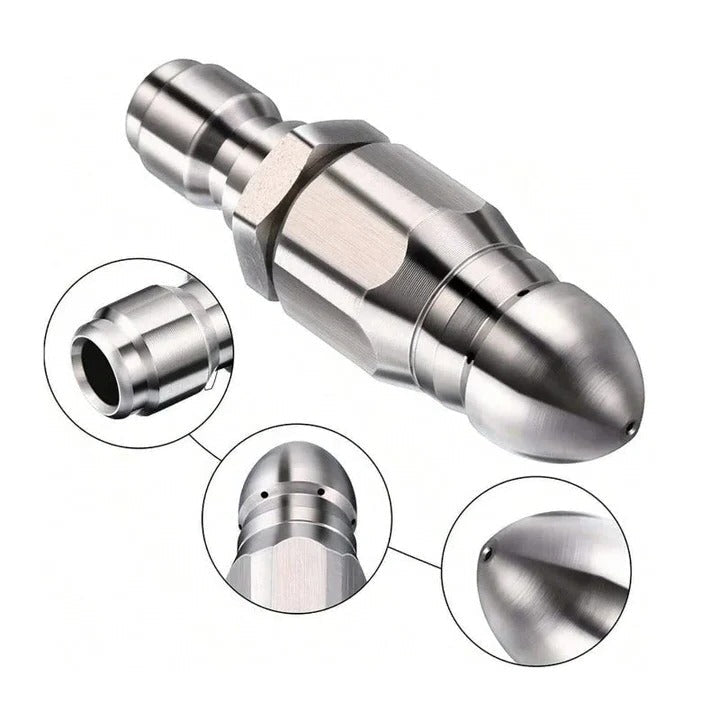 PowerJet Stainless Steel Nozzle for Pipe & Drain Cleaning