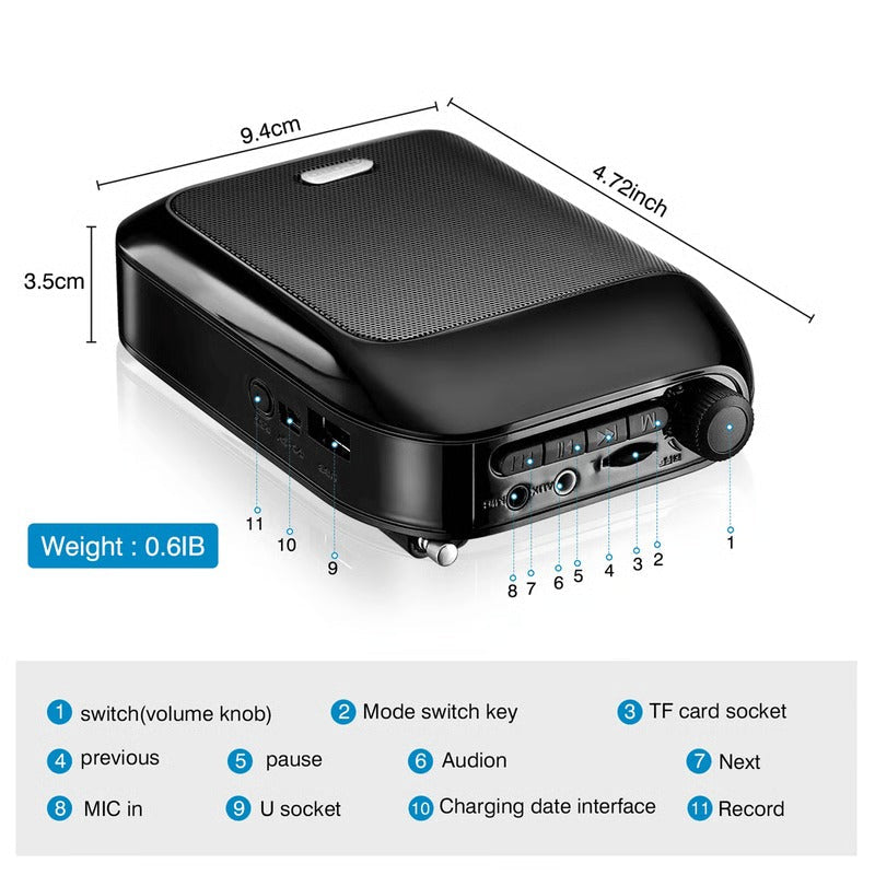 Portable Bluetooth Voice Enhancer for Educators and Guides