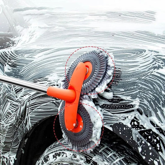 Adjustable Long-Handle Car Cleaning Tool with 360° Rotation