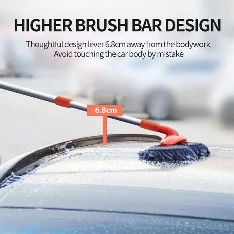 Adjustable Long-Handle Car Cleaning Tool with 360° Rotation