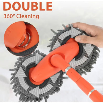 Adjustable Long-Handle Car Cleaning Tool with 360° Rotation