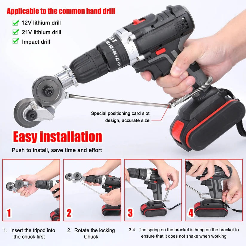 Versatile Metal Cutting Attachment for Electric Drills