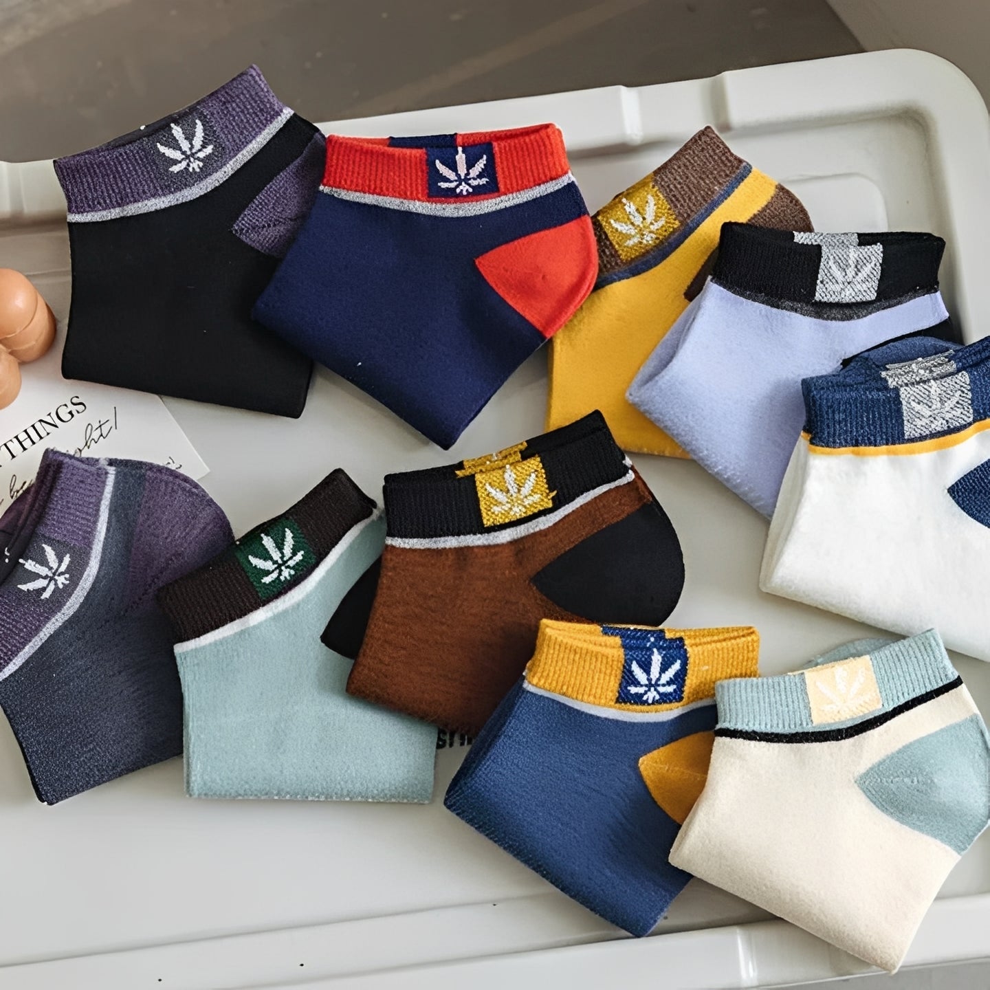 Men's Ankle Socks - 20 Pairs in Vibrant Assortments