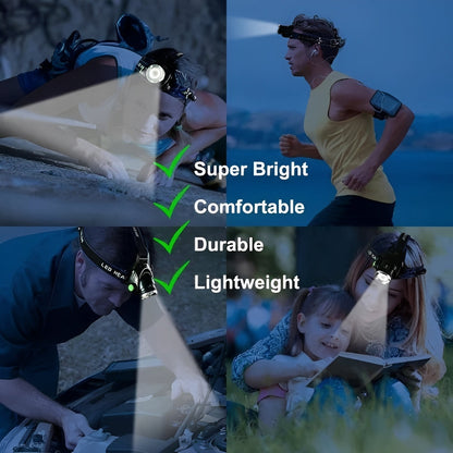 Versatile Rechargeable Headlamp with Adjustable Focus and Modes