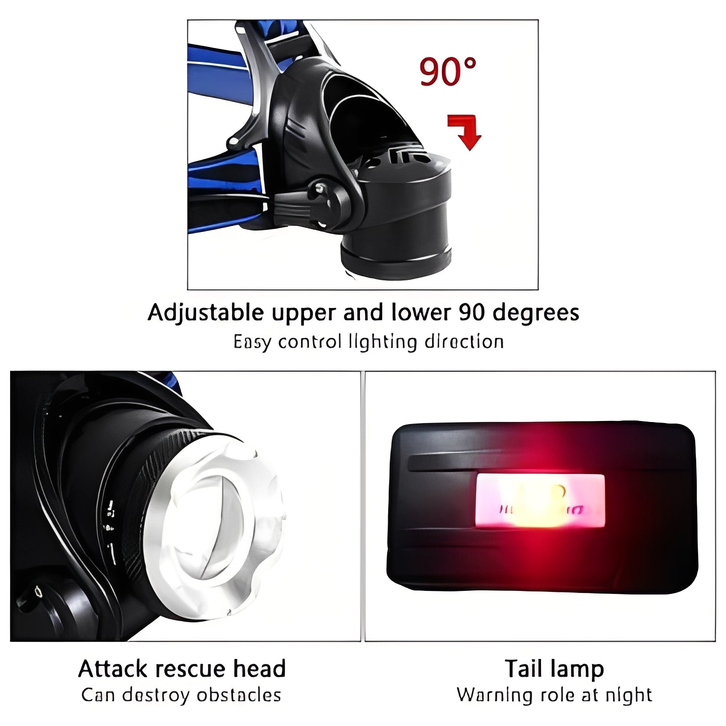 Versatile Rechargeable Headlamp with Adjustable Focus and Modes