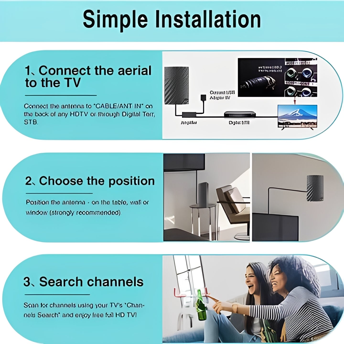 High-Performance Indoor TV Antenna for Crystal Clear Reception