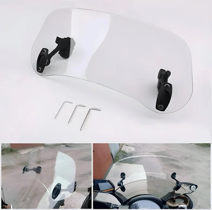 Customizable Motorcycle Windshield Attachment with Clamp System