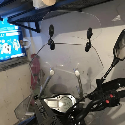 Customizable Motorcycle Windshield Attachment with Clamp System