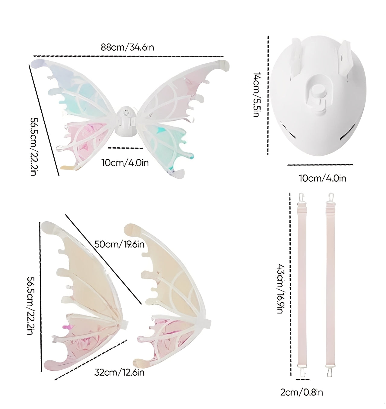 Whimsical Light-Up Fairy Wings for Enchanting Play