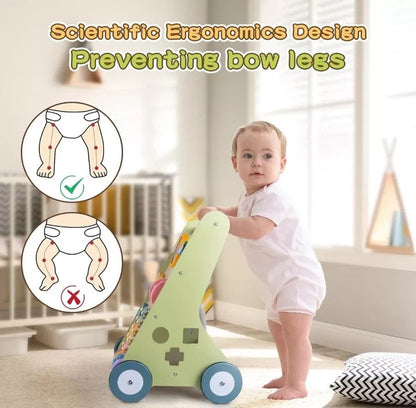 Wooden Toddler Walker and Learning Activity Center