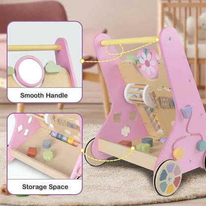 Wooden Toddler Walker and Learning Activity Center