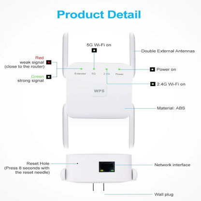 Seamless WiFi Range Extender and 5G Signal Enhancer