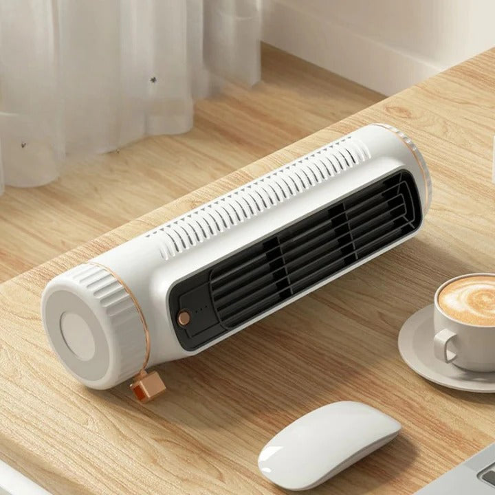 Compact Cordless Tower Fan with Rechargeable USB Power