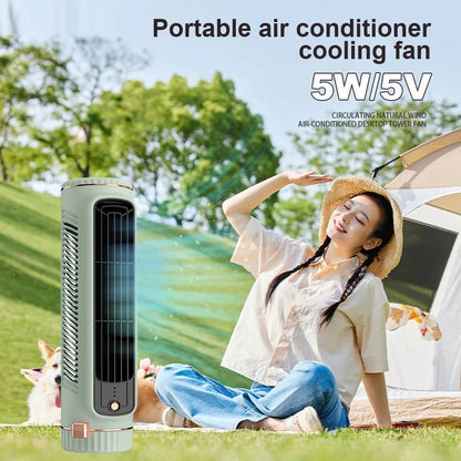 Compact Cordless Tower Fan with Rechargeable USB Power