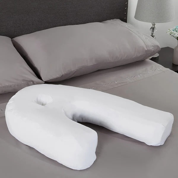 Contoured Comfort Pillow for Side Sleepers with Ear Relief