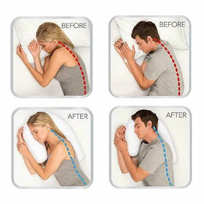 Contoured Comfort Pillow for Side Sleepers with Ear Relief