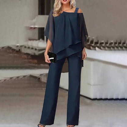 Chic Cold-Shoulder Ensemble for Women