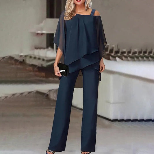 Chic Cold-Shoulder Ensemble for Women