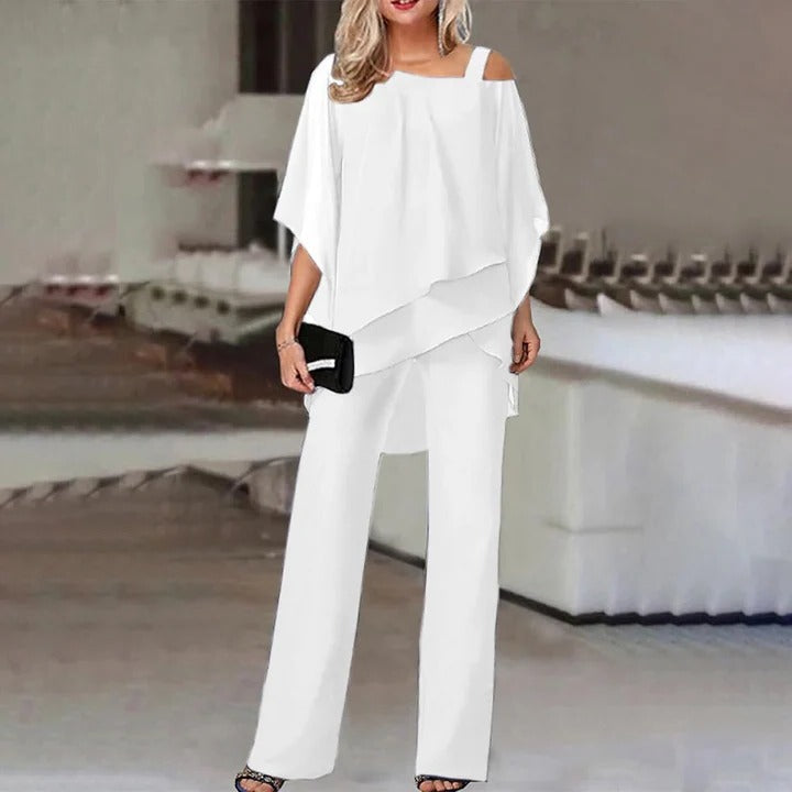 Chic Cold-Shoulder Ensemble for Women