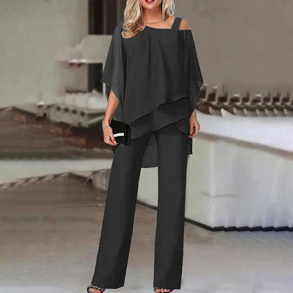 Chic Cold-Shoulder Ensemble for Women