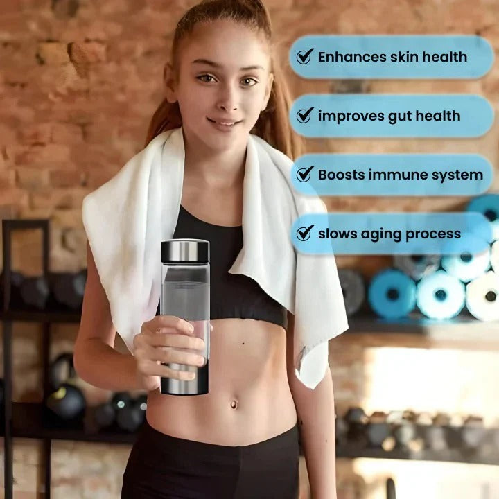 Hydrogen-Infusing Water Bottle with USB Charging Base