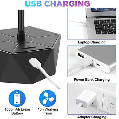 Compact Insect Shield Fan with USB Recharge or Battery Operation