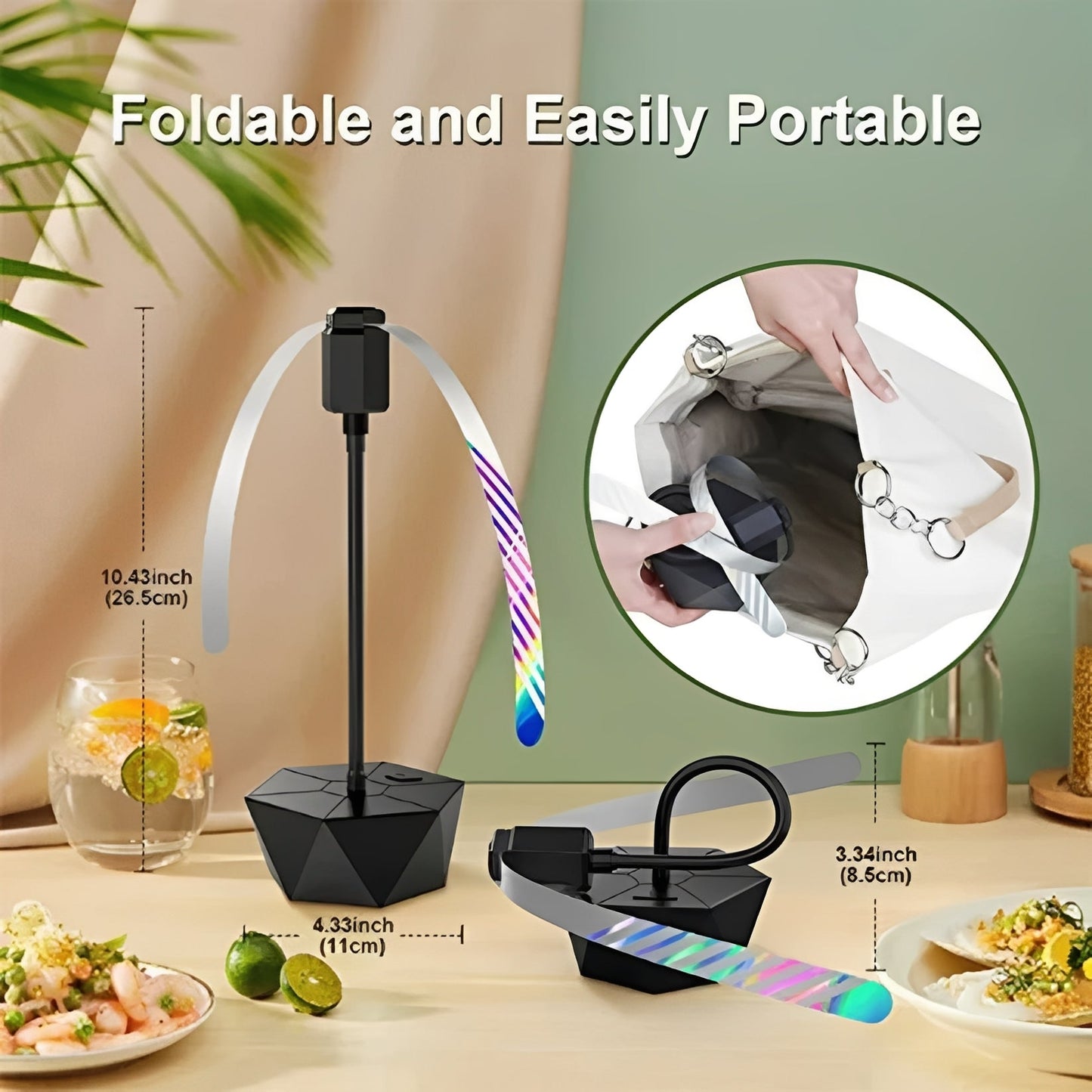 Compact Insect Shield Fan with USB Recharge or Battery Operation