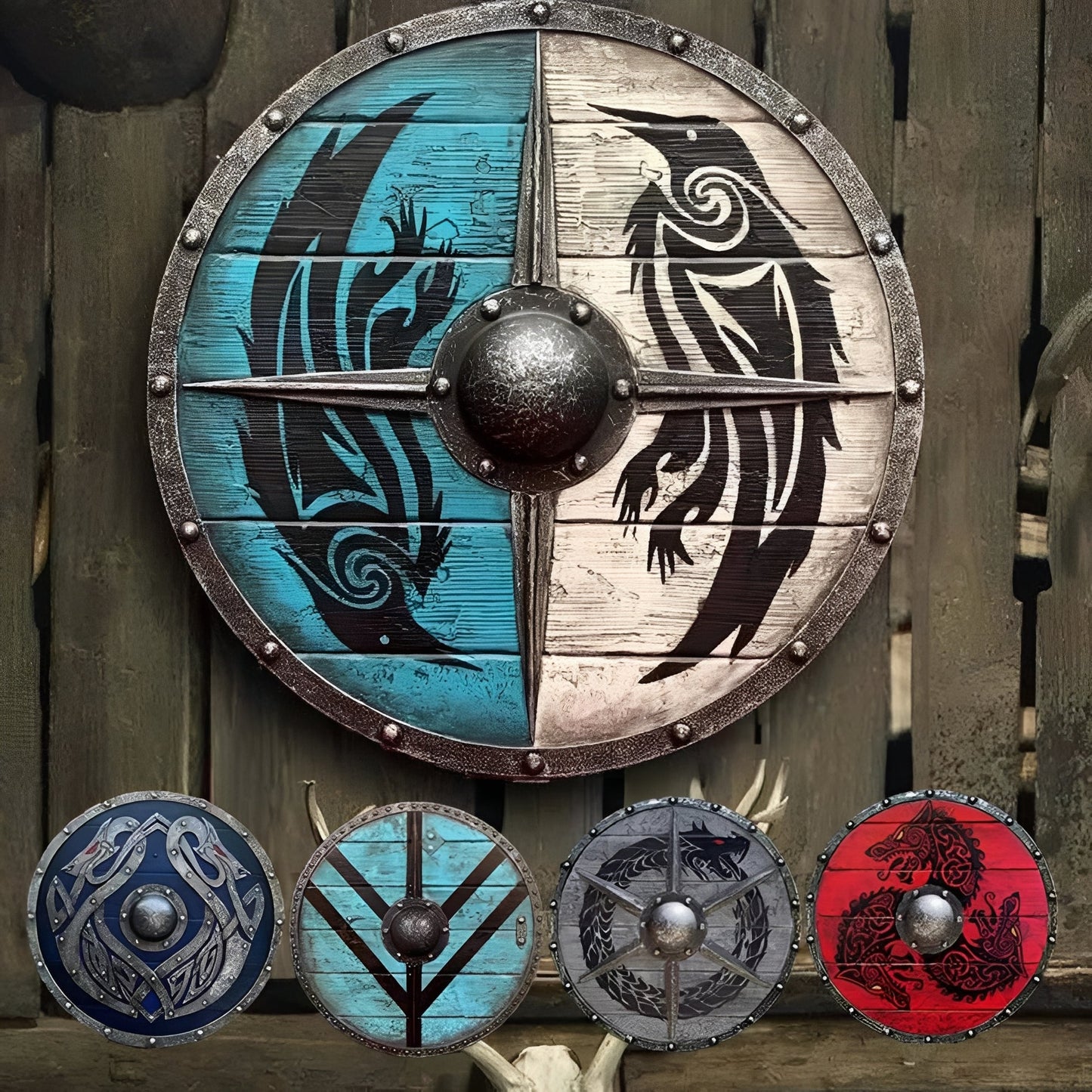 Personalized Raven Shield for Viking Enthusiasts