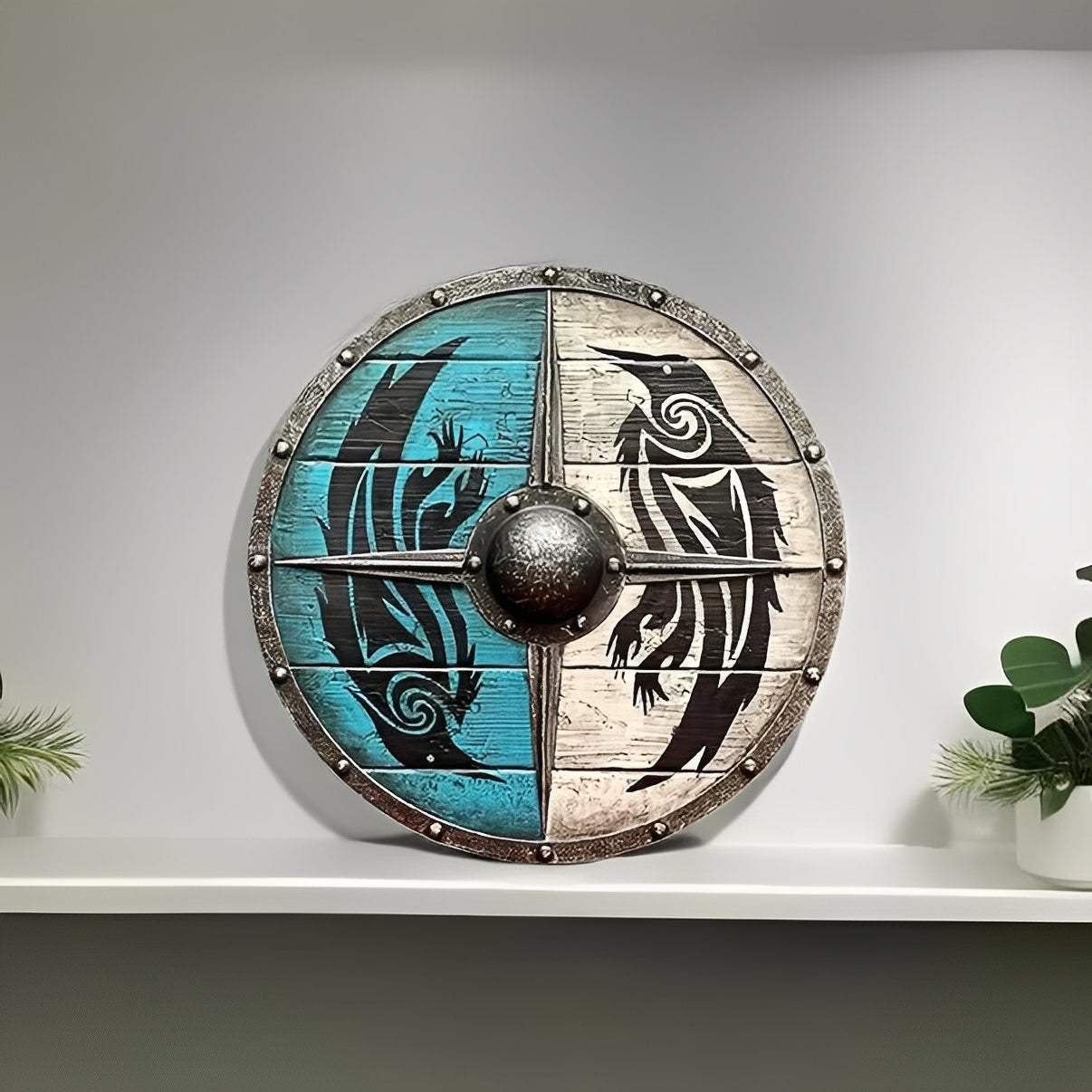 Personalized Raven Shield for Viking Enthusiasts